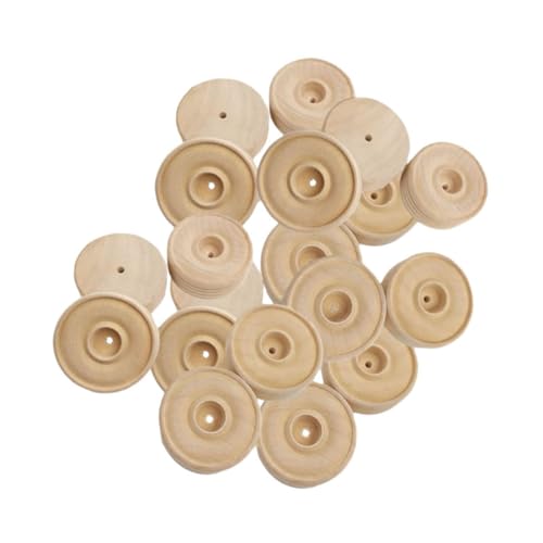 Sewroro 30Stücke Teiliges Runden Holzrädern Handgemachte Spielzeugräder für DIY Bastelprojekte und Bastelideen von Sewroro