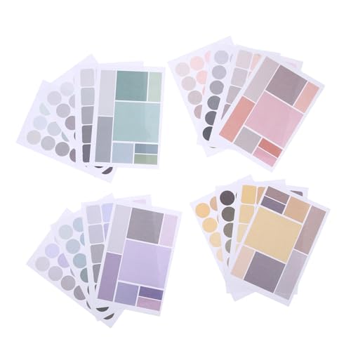 Sewroro 32 Stück Selbstklebende Klassifizierungsaufkleber Runde und Quadratische Etiketten für Büro Scrapbooking und DIY Praktische Markierungswerkzeuge für Einfache Organisation von Sewroro