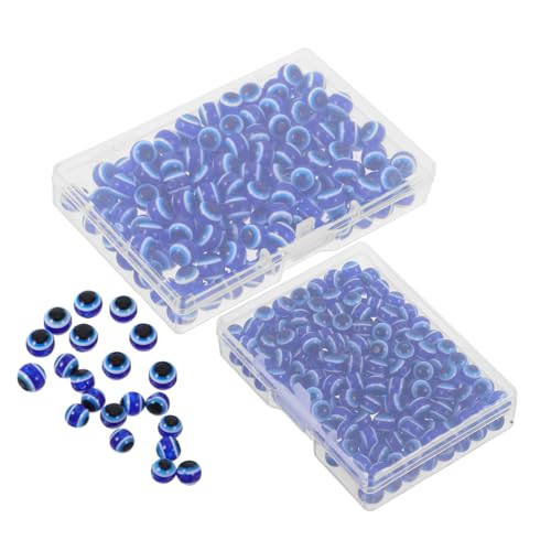 Sewroro 350 Stück Blaue Evil Eye Perlen Mini Resin Spacer Beads für Diy Schmuckherstellung Armbänder und Ohrringe Kreative Bastelideen Sewroro 350 Stück Blaue Evil Eye Perlen Mini Resin Spacer Beads für Diy Schmuckherstellung Armbänder und Ohrringe Kreative Bastelideen von Sewroro