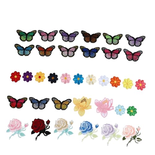 Sewroro 36 Stück Teiliges Blumen Schmetterling Stickerei Bügelflicken Patch Applikationen Baumwollstoff Aufnäher mit Schmelzkleber Strapazierfähige Waschbare Kleidung Dekoration für Jeans Sewroro 36 Stück Teiliges Blumen Schmetterling Stickerei Bügelflicken Patch Applikationen Baumwollstoff Aufnäher mit Schmelzkleber Strapazierfähige Waschbare Kleidung Dekoration für Jeans von Sewroro