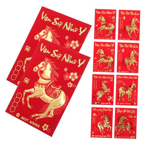 Sewroro 360 Stück Vietnamesische Rote Umschläge Jahr Des Pferdes Kreative Lunar Year Lucky Money Packets Chinesische Geldumschläge Für Frühjahrsfest Feierlichkeiten von Sewroro