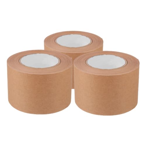 Sewroro 3Rollen Kraftpapier Versandband Mehrzweck Klebeband für Kartonverpackung Beschreibbar Stark Haftend für Zuhause und Versand von Sewroro