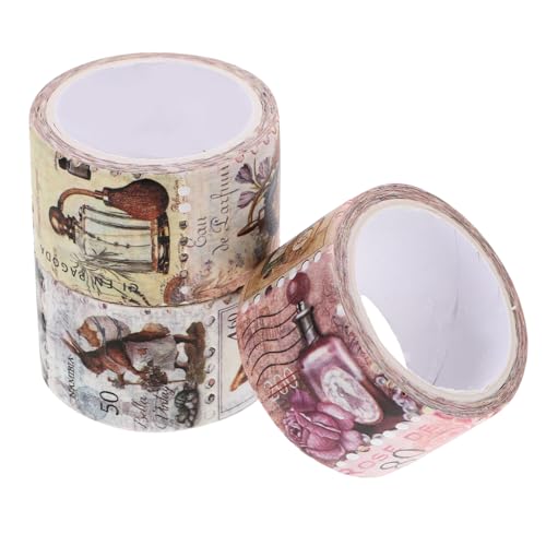 Sewroro 3Rollen Retro Briefmarken Washi Tape Dekorative Klebebänder für Scrapbooking Notizbücher und DIY Projekte Stilvielfalt für Stempelliebhaber von Sewroro