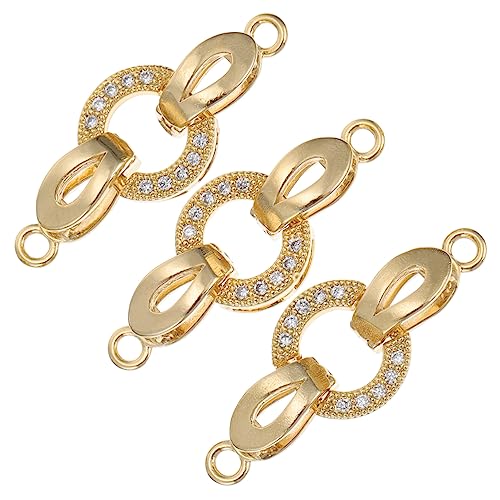 Sewroro 3St Verbindungsschnalle Perlenanhänger Perlenzubehör Perlenketten Schmuckverschlüsse aus Strass armbandverschluss schmuck machen gilm Kettenverbinder Verschlusshaken Kupfer Golden Sewroro 3St Verbindungsschnalle Perlenanhänger Perlenzubehör Perlenketten Schmuckverschlüsse aus Strass armbandverschluss schmuck machen gilm Kettenverbinder Verschlusshaken Kupfer Golden von Sewroro