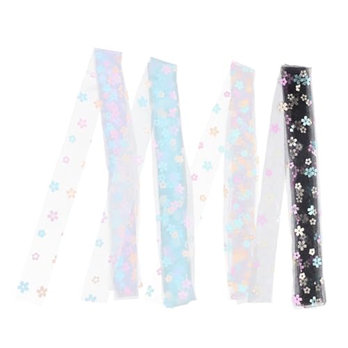 Sewroro 4 Rollen Blumendesign Geschenkband aus Breit Vielseitiges DIY Kleidungsband in Weiß und Schwarz für Schleifen Basteln und Dekoration Sewroro 4 Rollen Blumendesign Geschenkband aus Breit Vielseitiges DIY Kleidungsband in Weiß und Schwarz für Schleifen Basteln und Dekoration von Sewroro