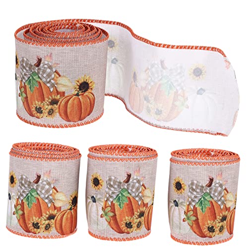 Sewroro 4 Rollen Geschenkband Zum Selbermachen Thanksgiving Feiertagsband Bänder Zum Verpacken Herbstbänder Herbsterntebänder Dekorationen Großes Thematisches Weißes Band Sewroro 4 Rollen Geschenkband Zum Selbermachen Thanksgiving Feiertagsband Bänder Zum Verpacken Herbstbänder Herbsterntebänder Dekorationen Großes Thematisches Weißes Band von Sewroro