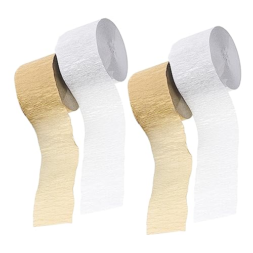 Sewroro 4 Rollen Krepppapier Deko Metallic Silber Gold Party Streamer für Geburtstags und Hochzeitsfeier Reißfestes Dehnbares Bastelpapier Bunte Wanddekoration für Festliche Anlässe Sewroro 4 Rollen Krepppapier Deko Metallic Silber Gold Party Streamer für Geburtstags und Hochzeitsfeier Reißfestes Dehnbares Bastelpapier Bunte Wanddekoration für Festliche Anlässe von Sewroro
