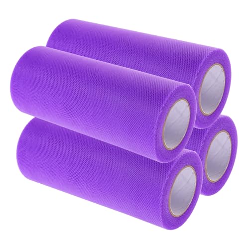Sewroro 4 Rollen Mittelharter Tüll in Dunkellila Vielseitiges Schnittfestes Meshband für Geschenkverpackung Partydeko DIY Bastelprojekte Strapazierfähig und Einfach zu Verwenden Sewroro 4 Rollen Mittelharter Tüll in Dunkellila Vielseitiges Schnittfestes Meshband für Geschenkverpackung Partydeko DIY Bastelprojekte Strapazierfähig und Einfach zu Verwenden von Sewroro