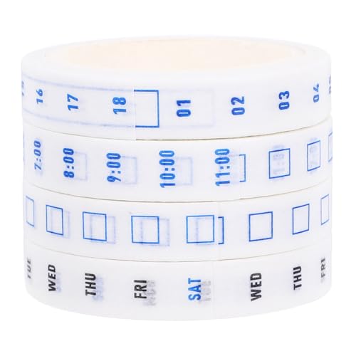Sewroro 4 Rollen Washi Tape Weißes Washi Klebeband für Büro Journal Zeitplanung Scrapbooking DIY Art Journaling Kalender Sticker Dekoration Sewroro 4 Rollen Washi Tape Weißes Washi Klebeband für Büro Journal Zeitplanung Scrapbooking DIY Art Journaling Kalender Sticker Dekoration von Sewroro