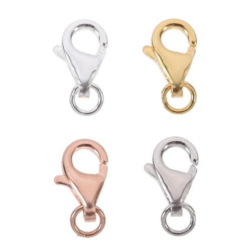 Sewroro 4 Sätze Schmuck Karabinerverschlüsse DIY Armbandverbinder in Silber Weißgold Gold Roségold für Handgemachten Schmuck Selber Machen von Sewroro