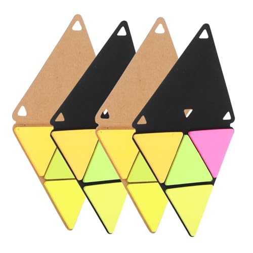 Sewroro 4 Sätze Triangular Sticky Notepad Wasserdichte Pet Memo Pads Farben für Büro und Schule Tragbare Notizblätter für Effizientes Lernen und Organisation von Sewroro