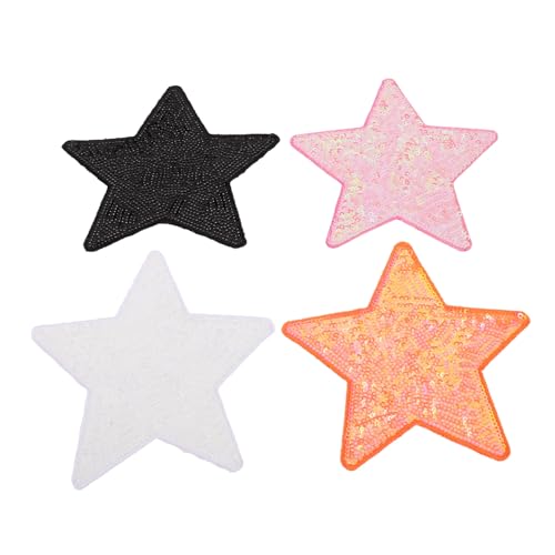 Sewroro 4 Stück Aufnäher für Diy Kleidung Taschen Hüte Bestickte Applikationen zur Dekoration und Reparatur Einfach Anzubringen Weiß Orange Schwarz von Sewroro