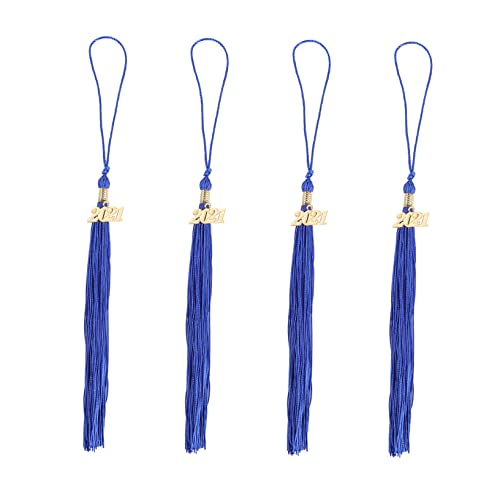 Sewroro 4 Stück Doktorhut Quaste mit Charme Abschluss Tassel Anhänger für Bachelor Langlebige und Leichte Abschlussfeier Accessoires Blau von Sewroro