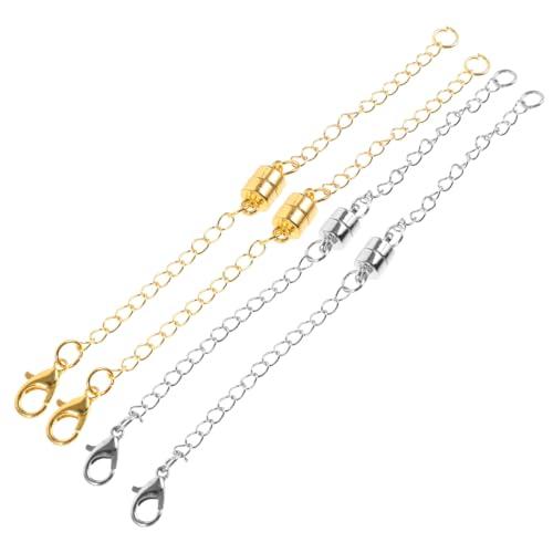 Sewroro 4 Stück Magnetverschluss Kettenverlängerung Teiliges DIY Schmuck Extender für Halsketten Armbänder Einfache Verbindung Vielseitig Einsetzbar für und Schmuckherstellung Sewroro 4 Stück Magnetverschluss Kettenverlängerung Teiliges DIY Schmuck Extender für Halsketten Armbänder Einfache Verbindung Vielseitig Einsetzbar für und Schmuckherstellung von Sewroro
