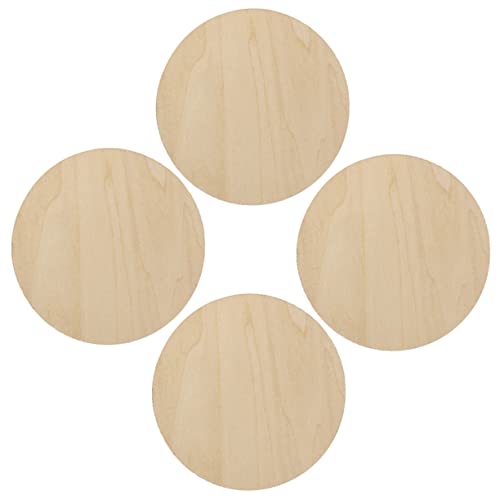Sewroro 4 Stück Runde Holzscheiben Durchmesser Unbehandelte Holzplatten zum Basteln DIY Holzkreise für Kreative Handwerksprojekte Dekoration für Hochzeit Weihnachten Party von Sewroro