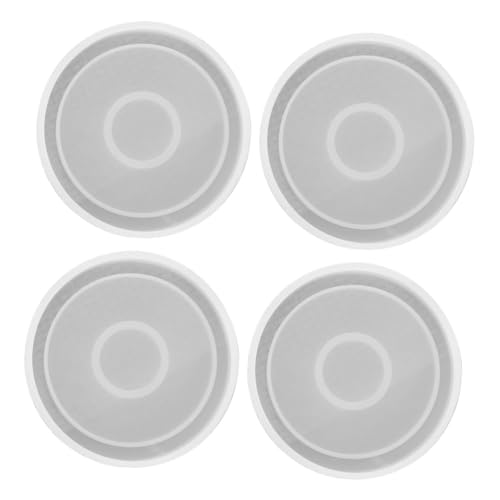 Sewroro 4 Stück Runde Silikonformen für Untersetzer DIY Epoxidharz Gießmuster Kreative Silikonmolds für Getränkeuntersetzer und Dekoration von Sewroro