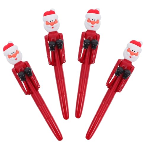 Sewroro 4 Stück Santa Boxing Kugelschreiber Witziger Weihnachts-karikatur-stift mit Punching-design für Büro Schule Party Originelle Novelty Pen Xmas Geschenkidee Stocking Filler von Sewroro