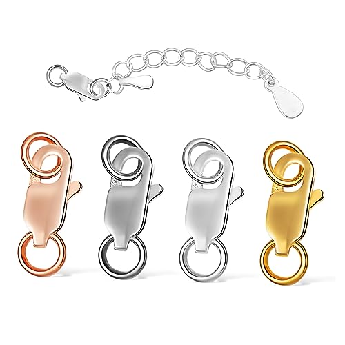 Sewroro 4 Stück Schmuckreparaturset Armbandverschlüsse Und Verschlüsse Schlüsselhaken Kettenverschlüsse Und Verschlüsse Lanyards Bausatz Spule Sprungringe Schlüsselband Schließe S925 von Sewroro