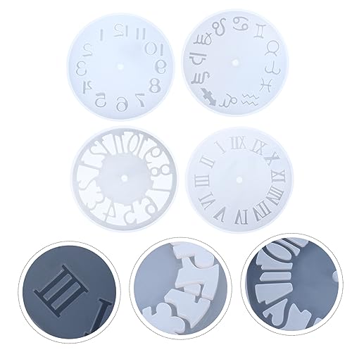 Sewroro 4 Stück Silikonform für Uhren Teiliges Vielseitige Gießform für Epoxidharz Dekoration DIY Bastelbedarf für Kreative Projekte mit Verschiedenen Materialien von Sewroro