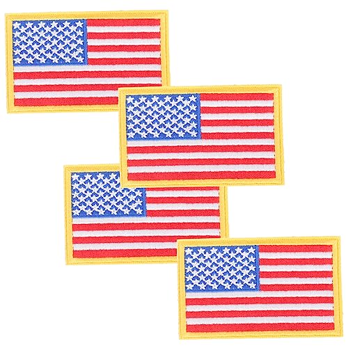 Sewroro 4 Stück Stoffaufkleber Mit Amerikanischer Flagge Logo Drehbare Flaggen Aufnäher Für Jacken Verzierungen Hosen Flaggen Basteln Nähzubehör Bestickter Pool Lustige Schuh von Sewroro