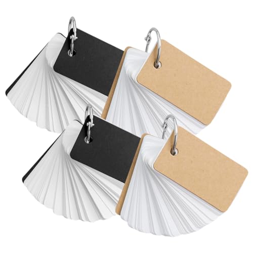 Sewroro 4 Stück Teiliges Blanko Karteikarten Notizhefte mit Ringbindung Tragbare Memo Notizbücher aus Hochwertigem Papier zum Schreiben Vokabeln Lernen und DIY Planung für Schüler und Sewroro 4 Stück Teiliges Blanko Karteikarten Notizhefte mit Ringbindung Tragbare Memo Notizbücher aus Hochwertigem Papier zum Schreiben Vokabeln Lernen und DIY Planung für Schüler und von Sewroro