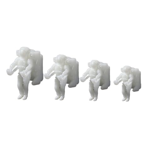 Sewroro 4 Stück Teiliges DIY Kristall Epoxidharz Füllmaterial Mini Astronaut Ornament Weiß Dreidimensionale Mikro Landschaft Dekoration Geeignet für Schmuckherstellung und Bastelprojekte von Sewroro