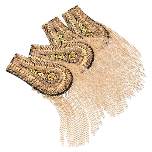 Sewroro 4 Stück Teiliges Metall Quasten Epaulette mit Ketten Schulterdekoration für Kostüme Cosplay Halloween und Schuluniformen Auffälliger Schmuck für Damen und Herren Sewroro 4 Stück Teiliges Metall Quasten Epaulette mit Ketten Schulterdekoration für Kostüme Cosplay Halloween und Schuluniformen Auffälliger Schmuck für Damen und Herren von Sewroro