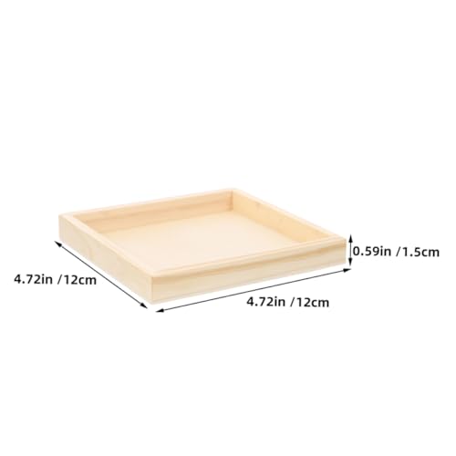 Sewroro 4 Stück Teiliges Naturbelassenes Holz und Aufbewahrungstablett für Puzzle Bausteine Stabiler Organizer für Bauklötze Vielseitiges Tablett zur Praktischen Lagerung und Präsentation von Sewroro