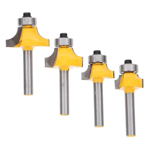 Sewroro 4 Stück Teiliges Rundfräser Set für Oberfräse Hochwertige Kantenfräser für Holzverarbeitung für Diy Projekte und Professionelle Handwerksarbeiten Langlebig und Benutzerfreundlich von Sewroro