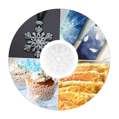 Sewroro 4 Stück Teiliges Schneeflocken Silikonform Flexible Gießformen für DIY Schmuckherstellung Kompatibel mit Harz Kerze für Anhänger Dekoration Geschenkideen von Sewroro
