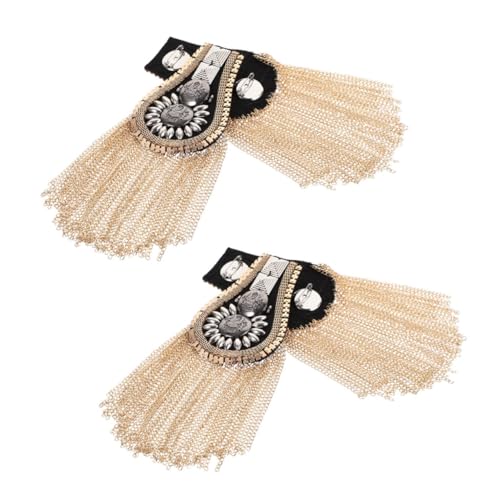 Sewroro 4 Stück Teiliges Schulter Tassel mit Nieten Punk Epauletten für Jacken Fransenbesatz Retro Modernes Design Strapazierfähig Kostüm und Steampunk Accessoires von Sewroro