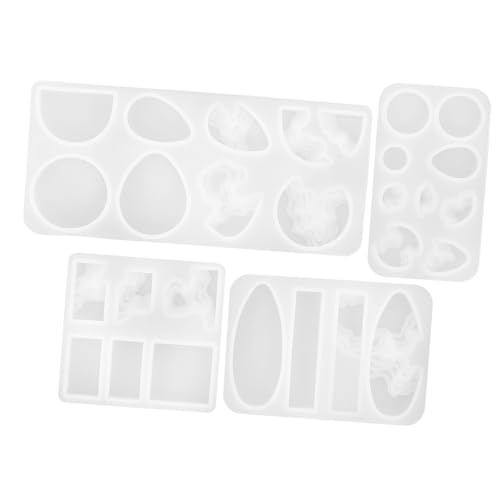Sewroro 4 Stück Teiliges Silikon Schmuckform für DIY Anhänger Herstellung Flexible und Langlebige Resin Gießformen Geeignet für Ohrringe Schmuckanhänger Basteln Inklusive Designs von Sewroro
