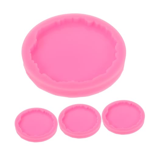 Sewroro 4 Stück Teiliges Silikonform Untersetzer Epoxidharz Gießform Unregelmäßige Runde Form für DIY Blumenstrauß Erhaltung Tischschutz Wohnkultur und Geselligkeit von Sewroro