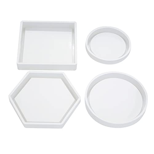 Sewroro 4 Stück Teiliges Silikonform für DIY Untersetzer Flexible Epoxidharz Gießformen Weiß Quadratisch Sechseckig Groß und Kleinrund Einfach Entformbar und Wiederverwendbar Kreativ Sewroro 4 Stück Teiliges Silikonform für DIY Untersetzer Flexible Epoxidharz Gießformen Weiß Quadratisch Sechseckig Groß und Kleinrund Einfach Entformbar und Wiederverwendbar Kreativ von Sewroro