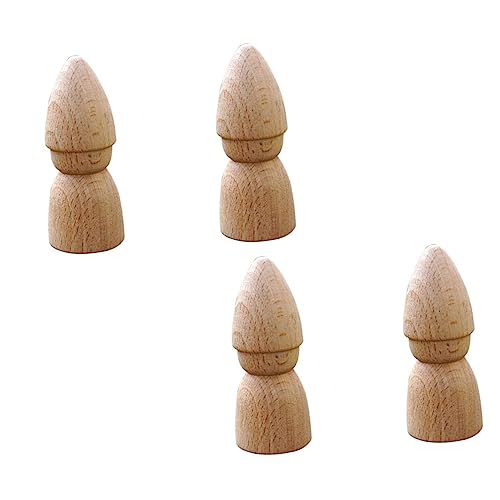 Sewroro 4 Stück Teiliges Unbemalte Holzpuppen zum Bemalen DIY Kreativspielzeug Hochwertigem Holz für Kinderprojekte Fantasie von Sewroro