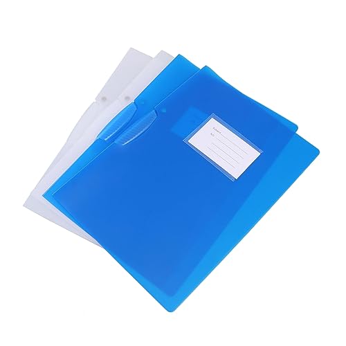 Sewroro 4 Stück Transparente Drehordner Binder mit Zugstange Multifunktionale Berichtsmappen für Büro und Schule Blau Transparent von Sewroro