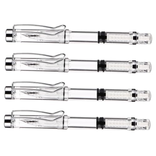 Sewroro 4 Stück Transparente Füllfederhalter Ergonomisches Design für Präzises Schreiben für Kalligraphie und Studium als für Freunde und Familie Sewroro 4 Stück Transparente Füllfederhalter Ergonomisches Design für Präzises Schreiben für Kalligraphie und Studium als für Freunde und Familie von Sewroro