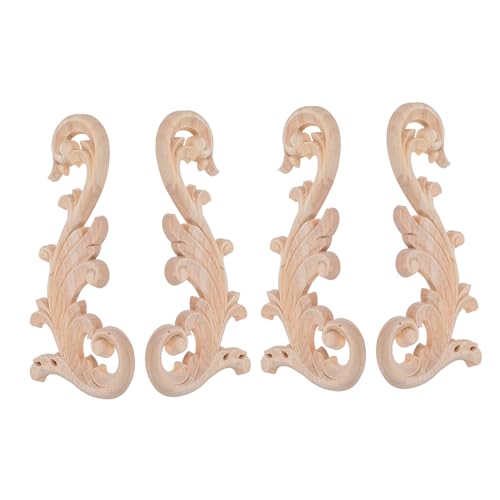 Sewroro 4 Stück Unlackierte Holzapplikationen mit Geschnitzten Blumendetails Vielseitig Einsetzbar für Möbel Wände und Türen Einfache Diy-möbelverzierung für Schränke und Betten Sewroro 4 Stück Unlackierte Holzapplikationen mit Geschnitzten Blumendetails Vielseitig Einsetzbar für Möbel Wände und Türen Einfache Diy-möbelverzierung für Schränke und Betten von Sewroro