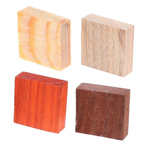 Sewroro 4 Stück Unvollendete Holzringe aus Naturholz für DIY Schmuck und Handwerk Leichte Kleine Holzblöcke aus Hühnerflügelholz Königsbloedholz Goldfaden nan und Rotem Sandelholz für von Sewroro