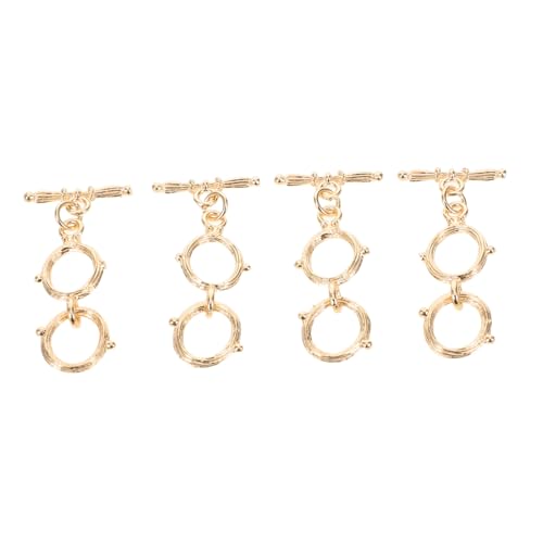 Sewroro 4 Stücke Schmuck Toggle Verschlüsse T-bar Verschlüsse Ringverbinder für Halsketten Armbänder Kettenenden Verlängerung DIY Zubehör von Sewroro