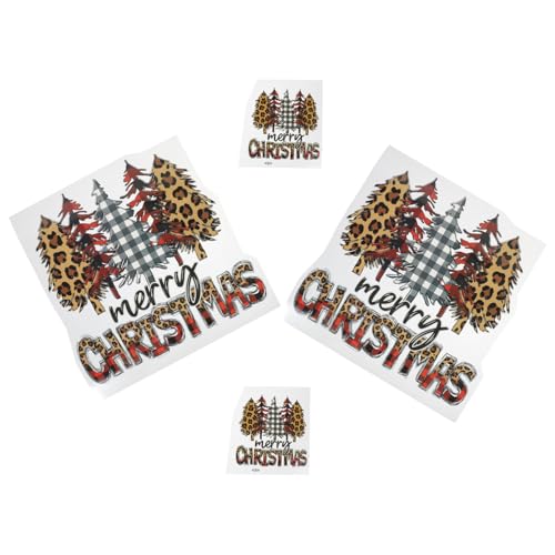 Sewroro 4 Stücke Weihnachten Kleidung Patch Sublimation Film Weihnachten Shirt Transfers Shirt DIY Patches Eisen Auf Transfer von Sewroro