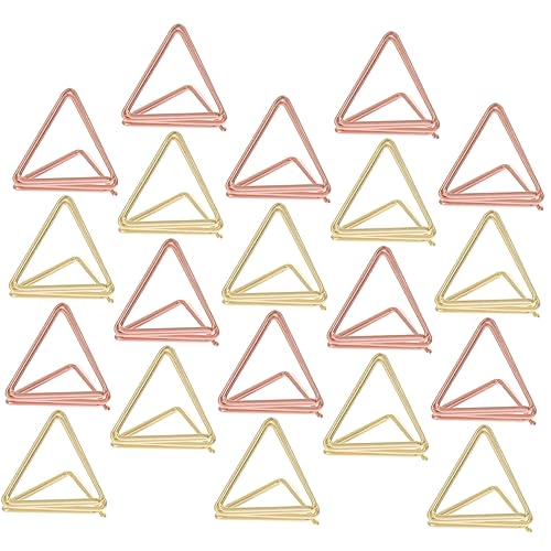 Sewroro 40 Stück Memo Clips Dreieckige Foto und Tischkartenhalter für Notizen Karten und Bilder Stabile Tischaufsteller für Büro Hochzeiten und Partys Gold Roségold von Sewroro