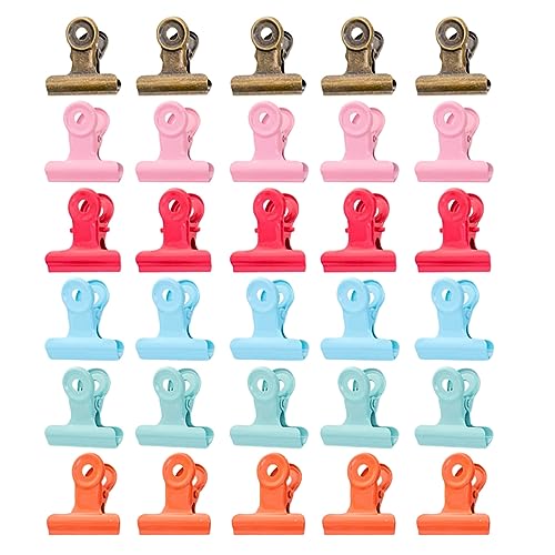 Sewroro 40 Stück Metall Runde Klammer Binder Clips Büroklammern Gemischten Farben für Schule Büro und Zuhause Robuste Papierhalter für Organisation von Sewroro