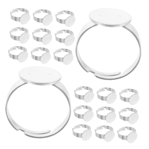 Sewroro 40 Stück Ringe Basis Blanko Bezel Verstellbar Runde Fingerringe Komponenten für Diy Schmuckherstellung Hochwertige Langlebige und Hautfreundliche Materialien für Kreative Projekte von Sewroro