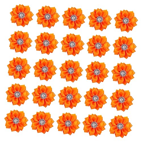 Sewroro 40 Stück Satin Ribbon Blumen mit Strass Applikationen DIY Bastel und Nähzubehör für Haarschmuck Dekoration und Kreative Projekte Orange Sewroro 40 Stück Satin Ribbon Blumen mit Strass Applikationen DIY Bastel und Nähzubehör für Haarschmuck Dekoration und Kreative Projekte Orange von Sewroro