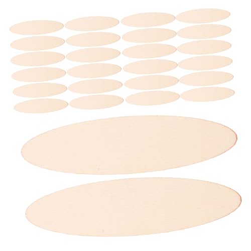 Sewroro 40 Stück Teiliges Ovale Holzscheiben Unbemalt Rustikale Holzstücke zum Basteln DIY Kunsthandwerk Kinderprojekt Kreative Holzrohlinge für Malen und Dekoration von Sewroro