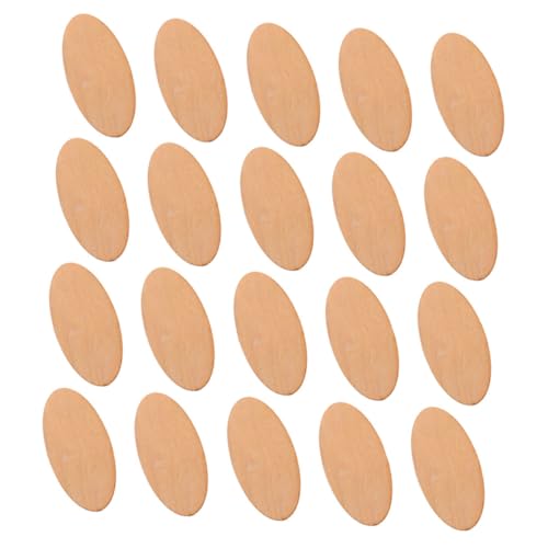 Sewroro 40 Stück Unvollendete Holzstückchen für Diy Bastelprojekte Dicke Ovale Holzplatten zum Schnitzen und Dekorieren von Zuhause von Sewroro