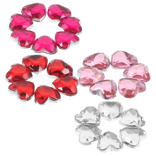 Sewroro 400 Stück Acryl Herz Strasssteine Flach Rückseite Bunte Herz Dekosteine für Hochzeitstischdeko DIY Bastelsteine für Schmuck Kleidung Handwerk und Scrapbooking von Sewroro