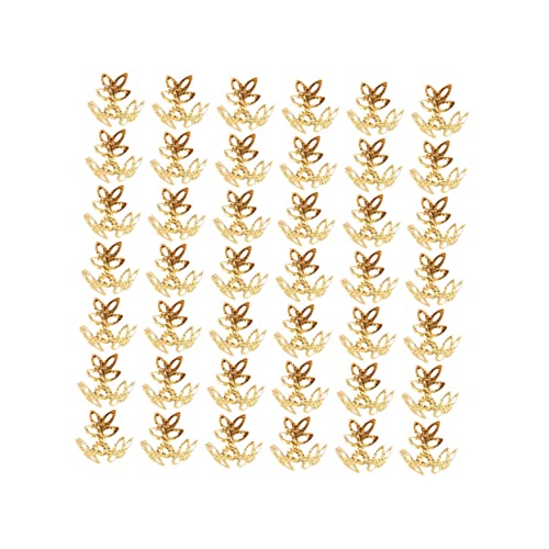 Sewroro 400 Teiliges Dreiblättriges Blumenhalter Zubehör Bastelbedarf Bastelset Kinderschmuck Blumen Abstandshalter Hohle Filigrane Blumen Perlenkappen Perlen Set Schmuck von Sewroro