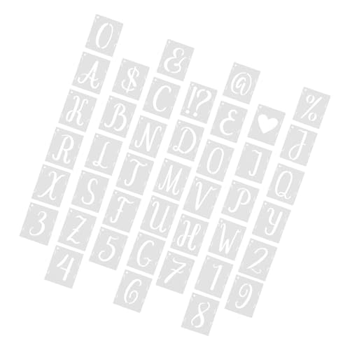 Sewroro 42 Stück Teiliges Wiederverwendbare Buchstaben und Zahlen Schablonen für Kunstprojekte Diy Basteln Sprühmalerei Holz Stoff Wänden und Mehr von Sewroro